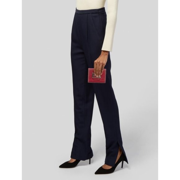 *FENDI Red Selleria Leather Logo Tonal Stitching - Picture 3 of 5